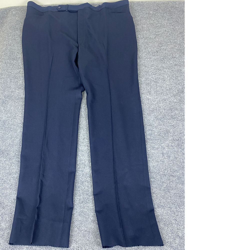 VTG‎ Leeds Navy Blue Professional Dress Pants Size 50 Tall Blue Slacks NWT USA